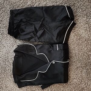 Satin black pajamas